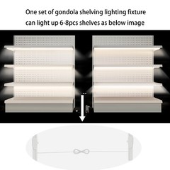 Gondola Shelving Lighting kit includes power supply all accessories 8-pack 3Ft