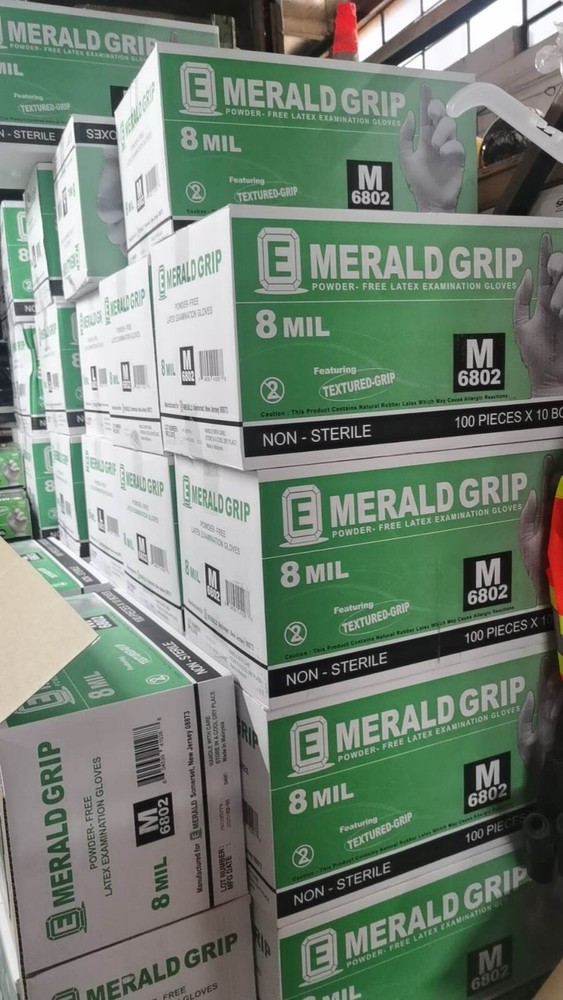 Emerald Grip Powder-Free Latex Exam Gloves Medical Grade Heavy Duty 8 Mil