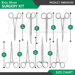 13 Pcs Basic Minor Surgery Set With Stainless Box Surgical Instruments German Gr