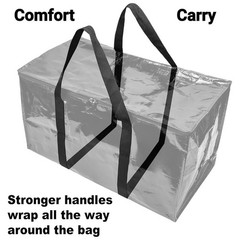 BAG-THAT! 4-Pack Black Moving Bags, Extra Large Storage Bags with Zipper, Wat…