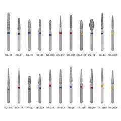 5pcs/Pack Dental DIA-BURS Air Turbine Cone Diamond Burs for High Speed Handpiece