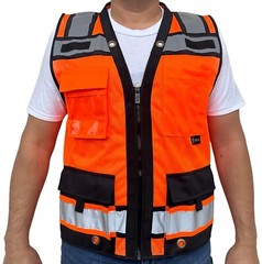 Super Duty Orange Mesh High Visibility Safety Vest, Class 3, Type R