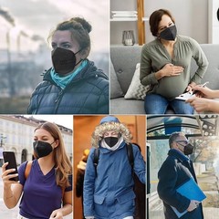 SDIW 100PCS KN95 Black Face Masks 5 Layer 1 Count (Pack of 100), Black-100pcs