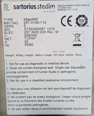 Sartorius kSep 400 Single-Use Automated Centrifugation System