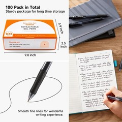 Shuttle Art Black Gel Pens, 100 Pack Retractable 1 Count (Pack of 100),