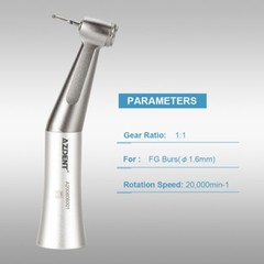Dental 1:1 Push Button Slow Low Speed Contra Angle Handpiece fit FG 1.6mm Burs