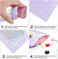 100x 4″x6″ Proof Mylar Bags Holographic Resealable Packaging Foil Pouch Gradient