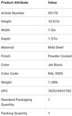 ProLine Flush Swing Handle DIN Profile, 10.67×1.50×1.57 NVENT Hoffman