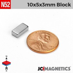 10mm x 5mm x 3mm N52 Small Strong Rare Earth Neodymium Magnet Blocks 10x5x3mm