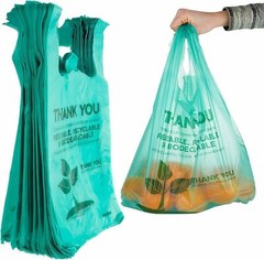 Biodegradable T-Shirt Grocery Shopping Bags Large 22×6.5×12 0.5 Mil Pick Qty