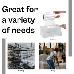 12 Rolls Down Gauge Narrow Banding Stretch Wrap 5″x1000′ 50 Ga Clear Shrink Film
