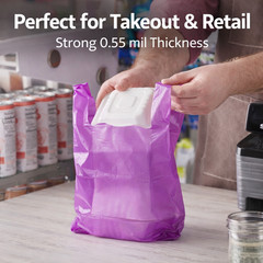 Bags 1/6 Small Purple Unprinted 8 x 4 x 16 T-Shirt Plastic Grocery Shopping Bag