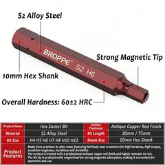 H4 H5 H6 H7 H8 H10 H12 Magnetic Impact Driver Bit 10mm Shank Hex Screwdriver Bit