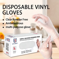 GP Craft Clear Vinyl Gloves Latex-Free Powder-Free Disposable 1000 Count