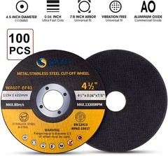 100 PCS 4-1/2″ x .040″ x 7/8″ Cut off Wheels Stainless Steel Metal Cutting Discs