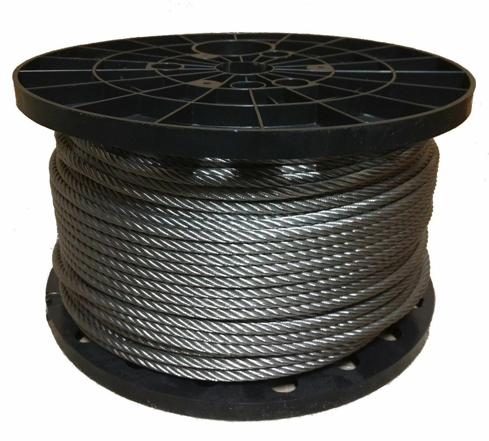 1/2″ Stainless Steel Wire Rope Cable 6×19 IWRC Type 304 (100 Feet)