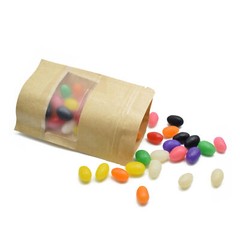 100 Kraft Stand Up Resealable Bags Snack Packaging Pouch w/Window Many Sizes