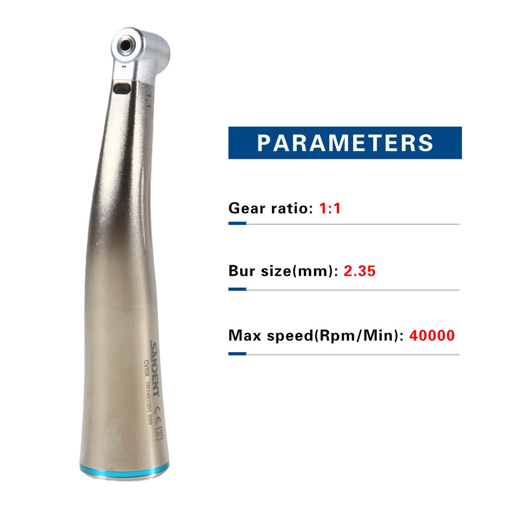 Fiber Optic LED 1:1 Contra Angle Low Speed Handpiece DS Dental