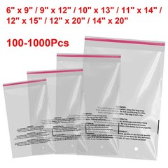 100-1000x Suffocation Warning Clear Poly Bags Self Adhesive for Shirt Clothes