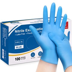 Schneider Nitrile Exam Gloves, 4 Mil, Blue, Small 100-ct Box, Gloves Disposa…