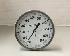 Reotemp JJ0751F69-WD Bimetal Thermometer 5in 7-1/2in 50-550f 1/2in NPT (m13)