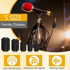 25Pcs Ferrite Chokes Ferrite Beads Snap on RFI EMI Noise Suppressor Cable Clip