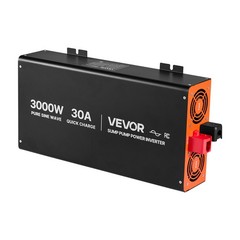 VEVOR 3000W Sump Pump Battery Backup System LCD Pure Sine Wave Power Inverter
