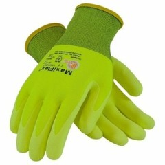 PIP 34-874FY MaxiFlex Ultimate HI VIS Micro Foam Nitrile Grip WORK GLOVES 6 PAIR