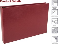7-Ring Burgundy Textured Check Binder with Zipper Pouch – Efficient Organizer
