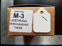 Blank White Merchandise Price Tags Retail Jewelry Large Small No String Unstrung