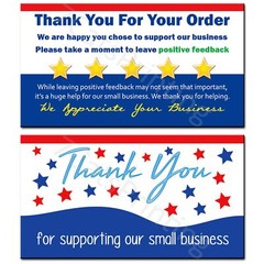 for eBay Thank You Cards Supporting Our Small Business For Your Order Purchase
