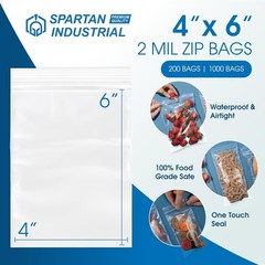 1000 Pack 4×6 Clear Ziplock Poly Bags – Resealable 2 Mil