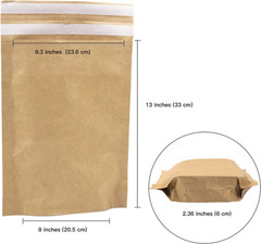 RUSPEPA Kraft Paper Poly Envelopes Mailer, Self Seal, 100% Recyclable, Reusable