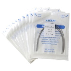 AZDENT Dental Orthodontic Stainless Steel Arch Wire Rectangular 10pcs/pack