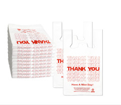 Thank You Bags, 1000 Pcs, White Plastic, 11.5X6.5×22 Shopping Bags