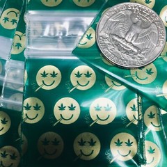 BaggiesSince1987 – 1515 Design Zip Bags 100PCS “WEEDS LEAF” in Gold, READ DETAIL