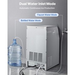 Uimoso 150lbs Commercial Ice Maker Built-in Ice Cube Machine Dual Water Inlet