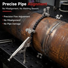 Adjustable Pipe Alignment Chain Pliers Clamp, Fit for Round Pipes up to 14″ in