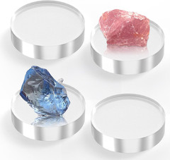 SAMYUCHO Acrylic Blocks 3 X 3 X 1 Inch 4 Pcs Acrylic Base Stand for Display Clea
