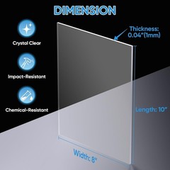 6PK 8″ X 10″ PET Plexiglass Sheets, Clear Plastic Sheet, Easy to Cut Thin Flexib
