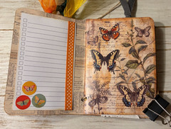 Junk Journal Handmade Booklet Book Vintage “Nature Butterfly” Pockets, Ephemera