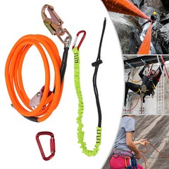 Climbing Lanyard Steel Wire Core Flipline Kit Outdoor Safety Rope 5/8in*12ft