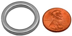 4 Neodymium Magnets 1 x 3/4 x 1/8 inch Ring N48