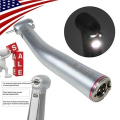 Dental Attachment Handpiece 1:5 Friction Grip Fiber Optic LED Contra Angle Red