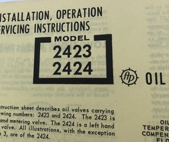 Various Controls Company AP Equip Oil Operating Service Instructions Manuals CC