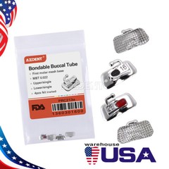 AZDENT Dental Orthodontic Bondable Buccal Tubes MBT/Roth 022 1st Molar Non-Conv