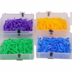 Pack of 100 Dental Plastic Wedges with Dental Holes 4 Colors XS/S/M/L