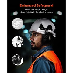 Industrial Safety Helmet with Visor and Earmuffs Adjustable Vented Hardhat