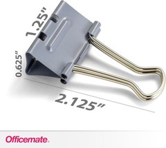 12 Durable Gray EZ Binder Clips – Strong, Easy Open Design for Paper Management