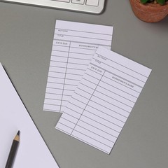100 Count Library Cards, Checkout Catalog Book Card,Library Checkout Index Cards